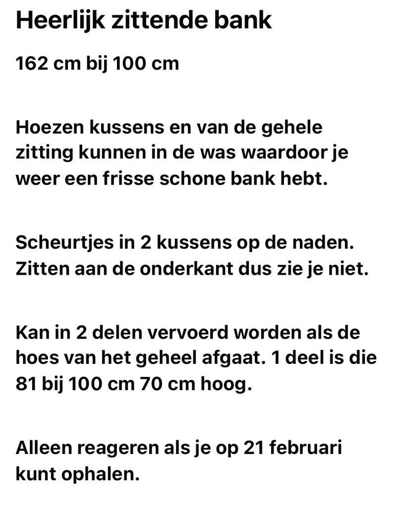 Gratis beige / zandkleurige bank