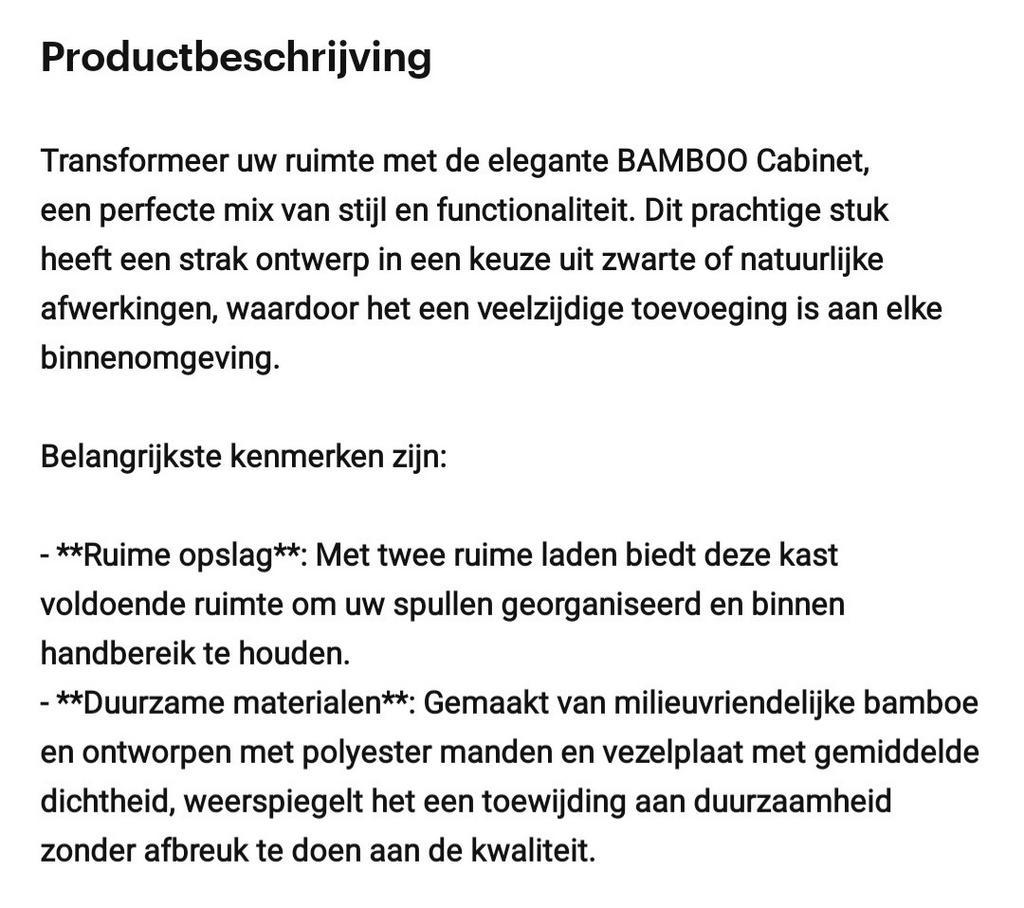 Bamboo badkamermeubel VANDAAG! ophalen