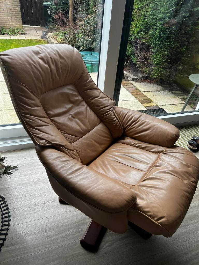 Gratis Relax fauteuils beige leer gebruikt