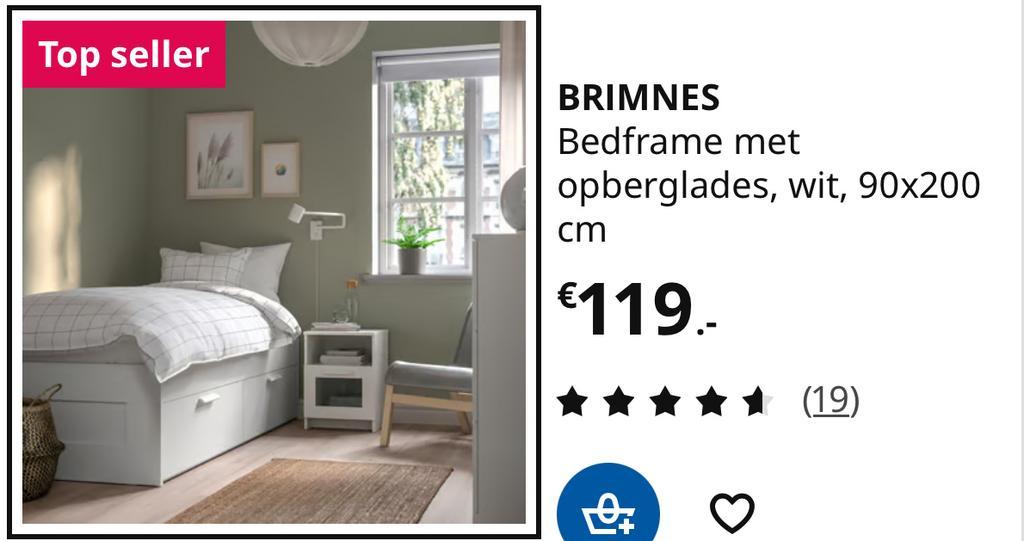 Gratis afhalen: eenpersoonsbed met lades. Brimnes (IKEA).