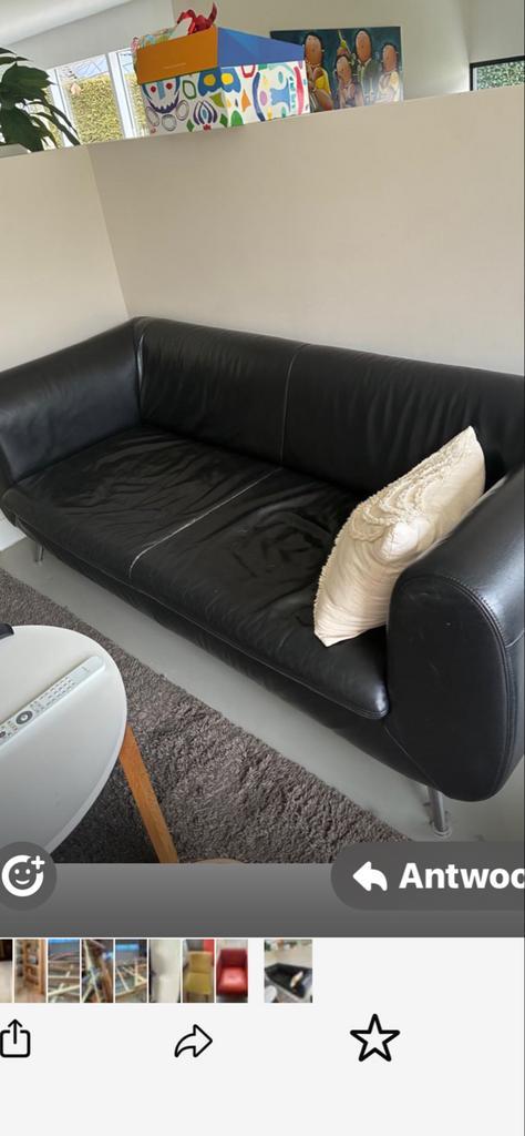 Gratis zwarte leren bank