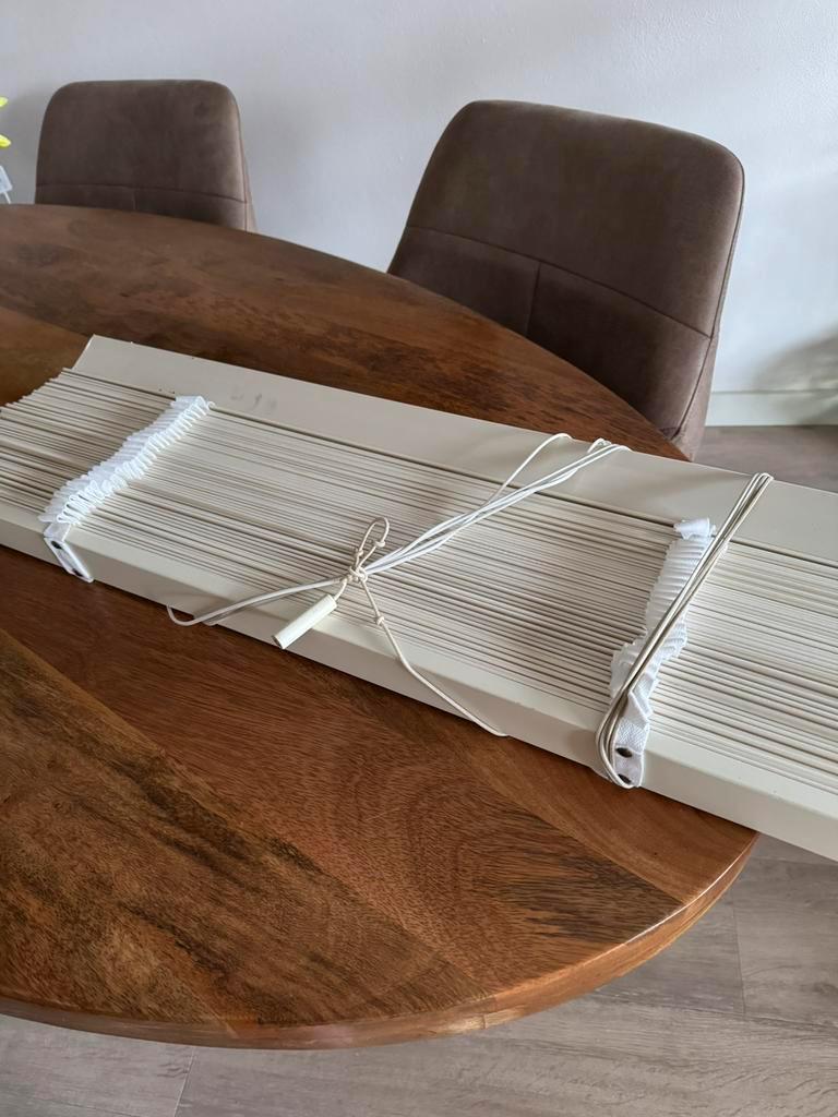 Houten jalozie voor deur, 89 breed kamerhoog