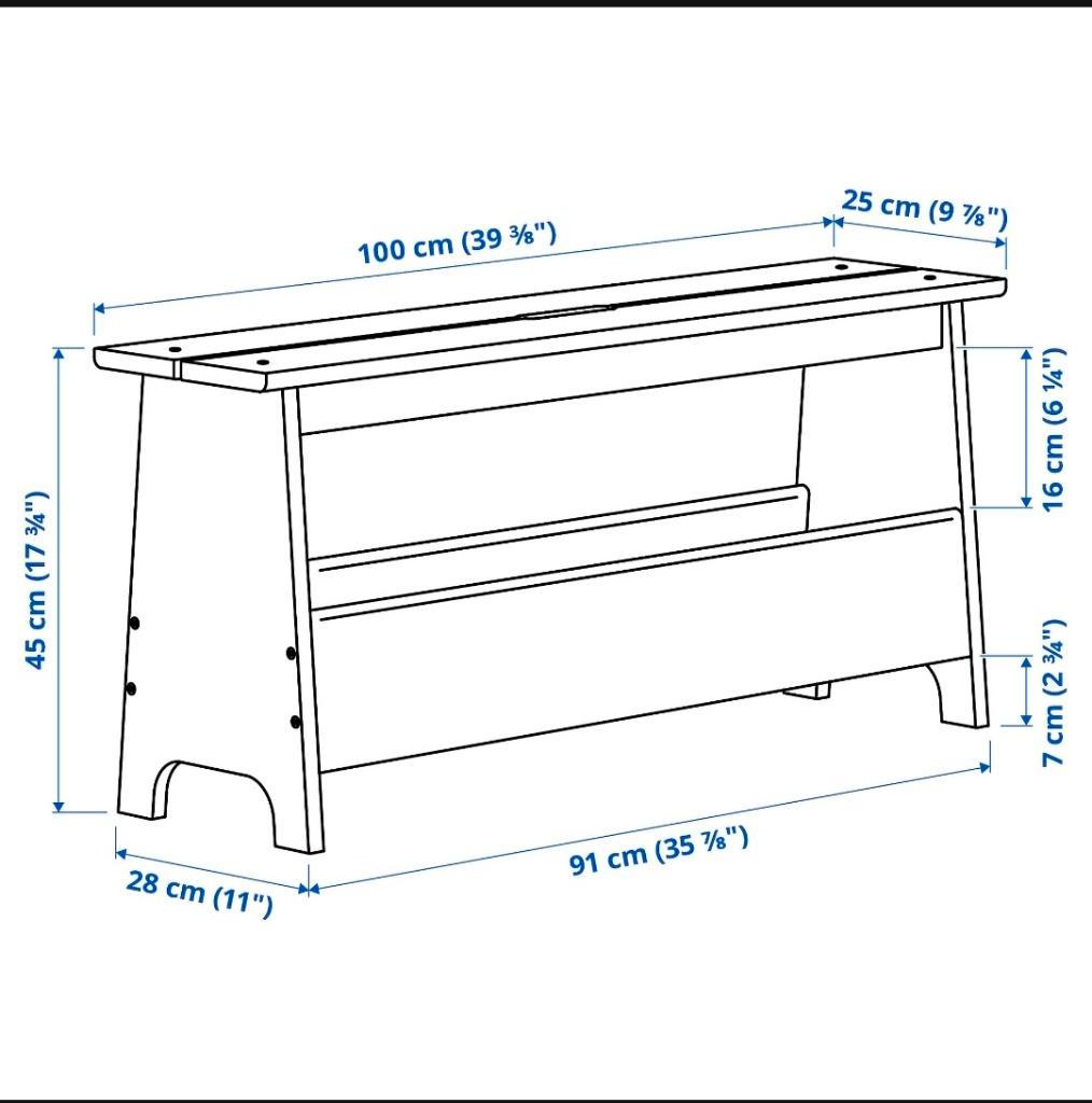 Houten bankje zwart geverfd