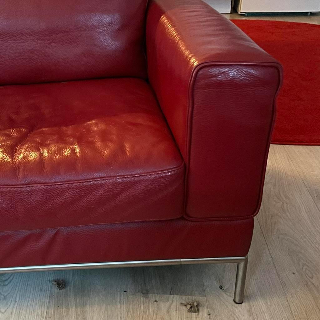 GRATIS Echt Leren Rode Tweezits Bank