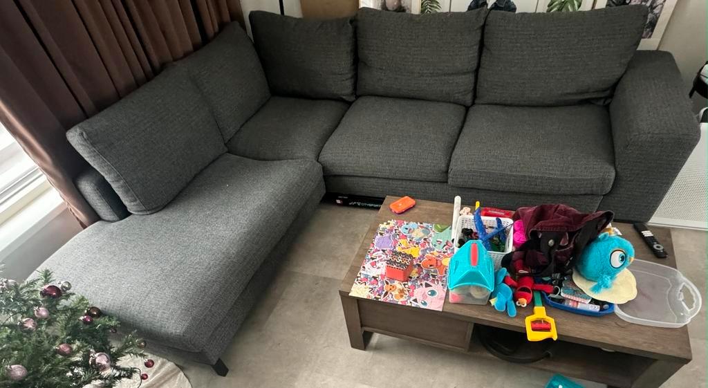 Grijze hoekbank - Vierpersoons of meer