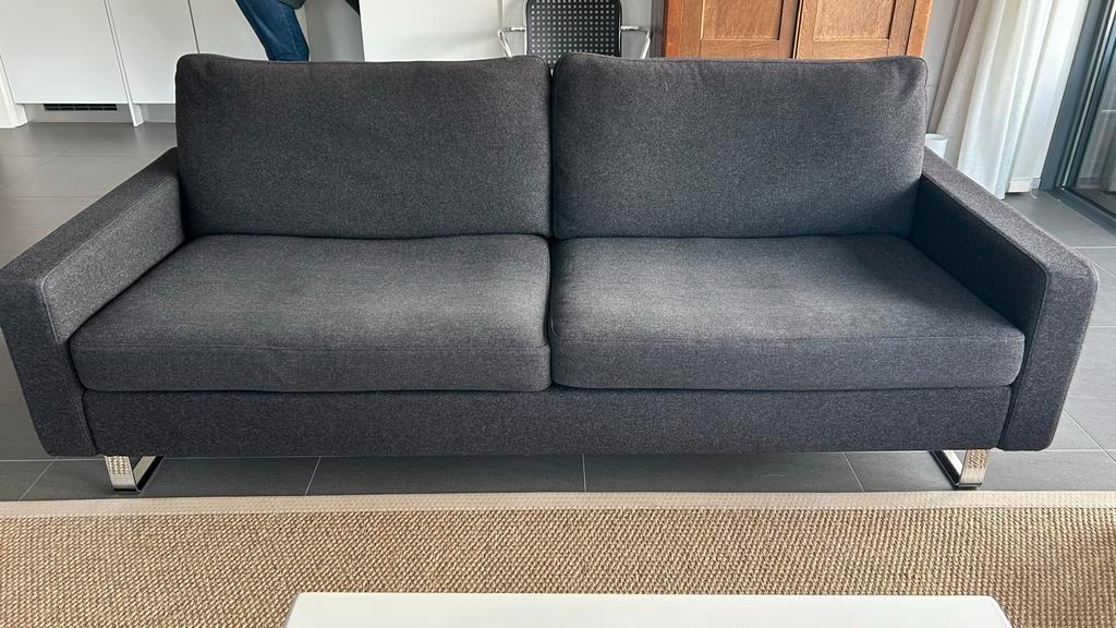 Cor antraciet bank met RVS slede poten