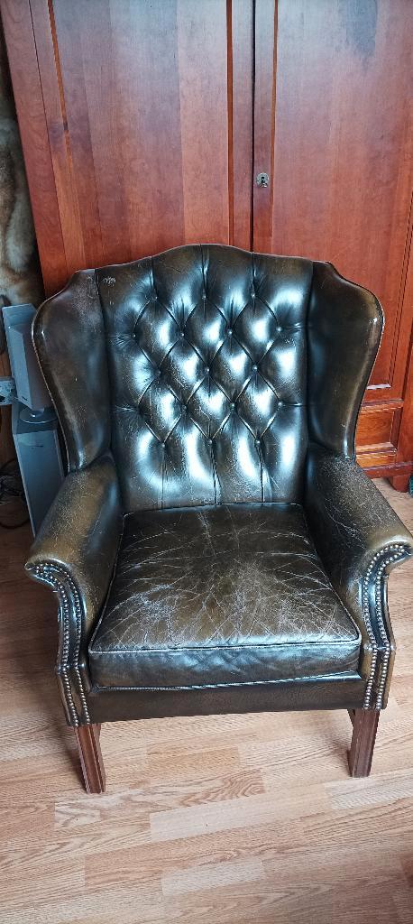 Gratis leren Chesterfield fauteuil