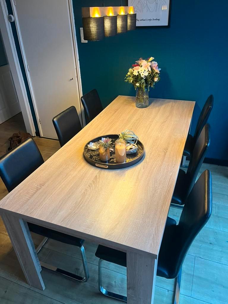 Eettafel en stoele  200 x 90