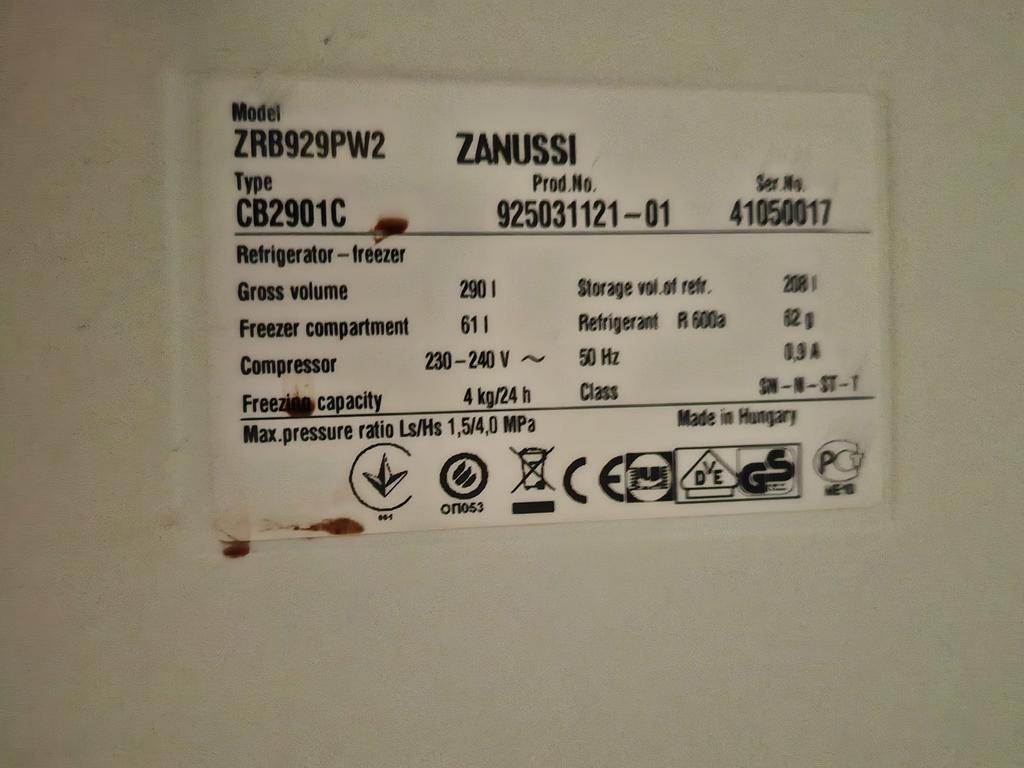 Koelkast koel/vriescombi Zanussi