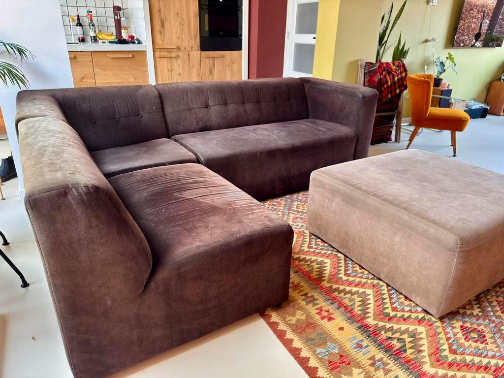 Comfortabele hoekbank met hocker - constructie goed!