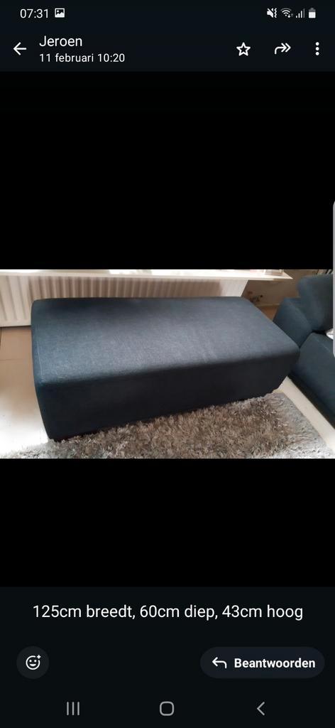 Bankstel met poef - Zwart