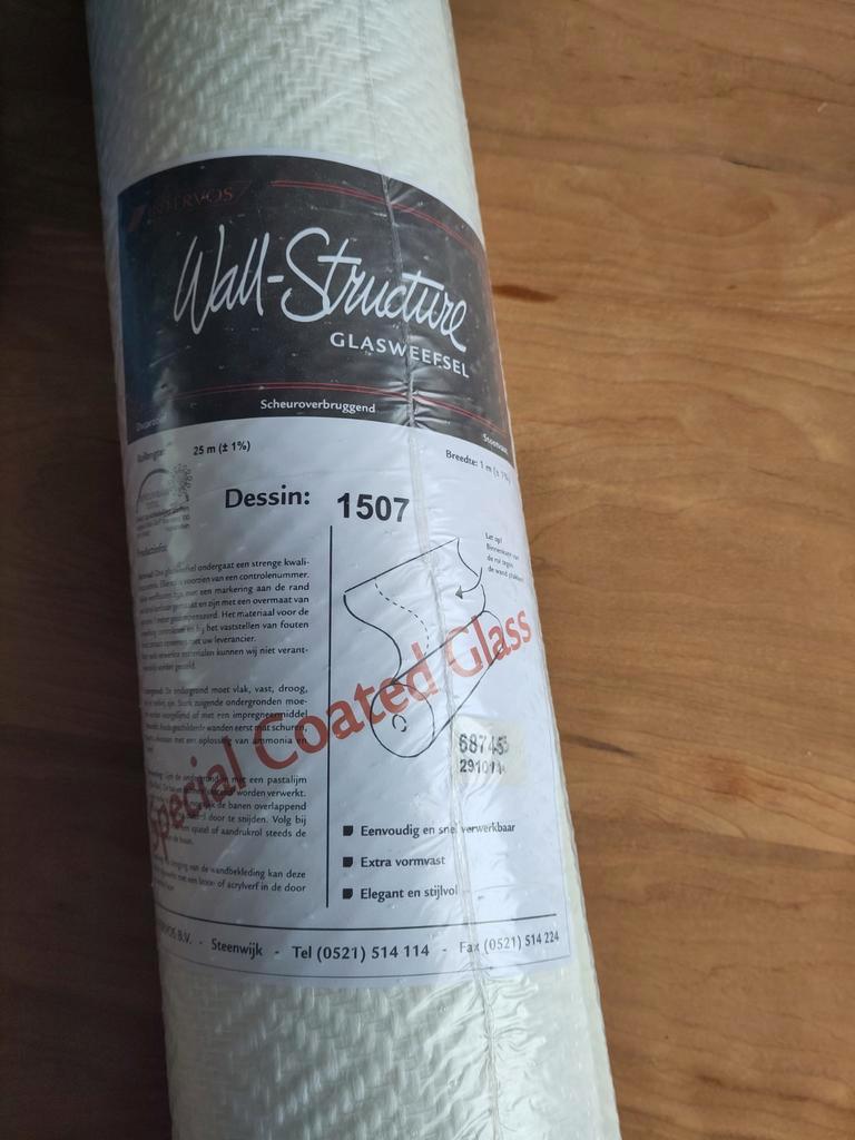 Glasvezelbehang, ruitvorm, GRATIS