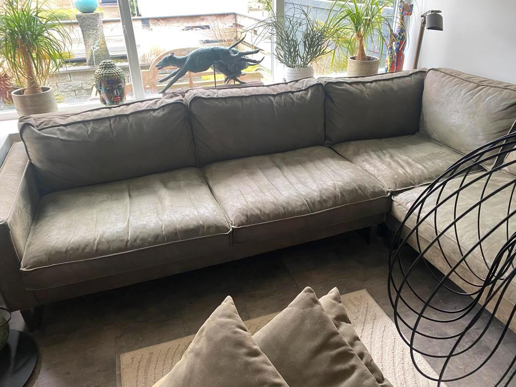 Prachtige ECO leder hoekbank 2.90 x 2.60 / 2.90