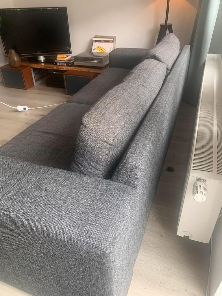Gratis! Nog nette comfortabele grijze 3-zitsbank, 250 cm