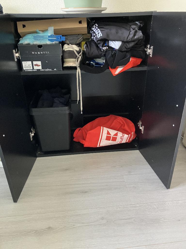 Dressoir 70/35/80cm bewerkt hout zwart