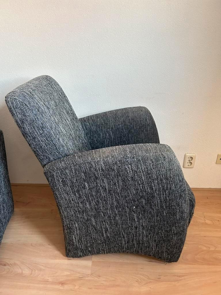 Antraciet Fauteuils, 2 stuks.