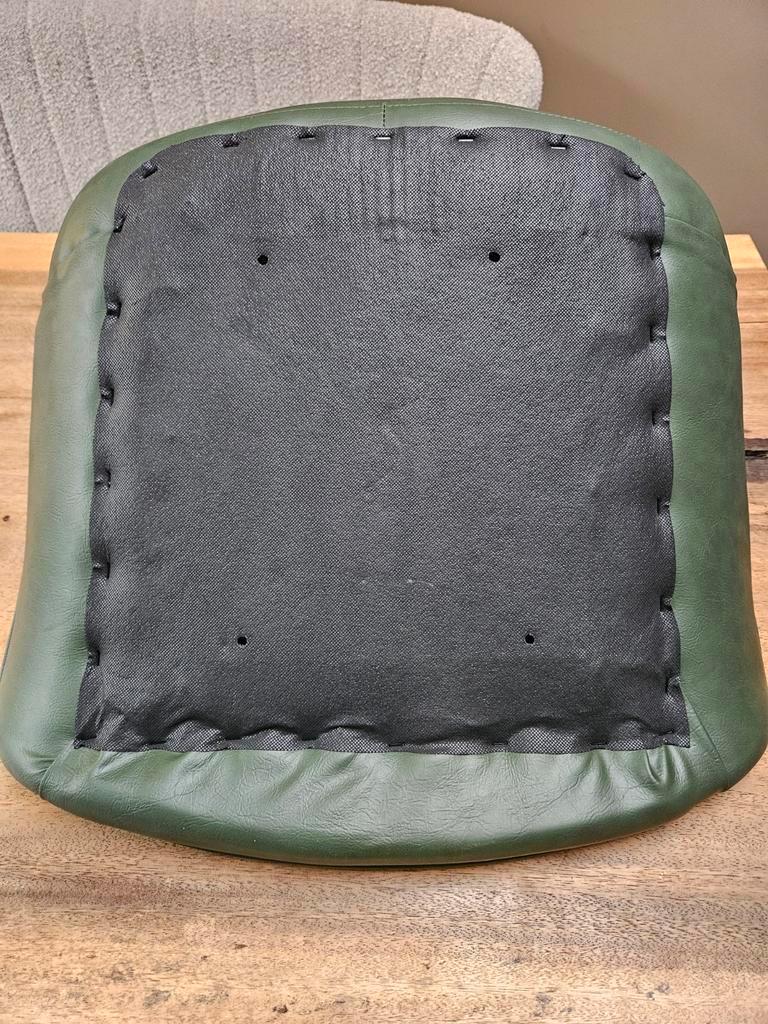 3 Stoelzittingen Groen Nepleder - Nieuw