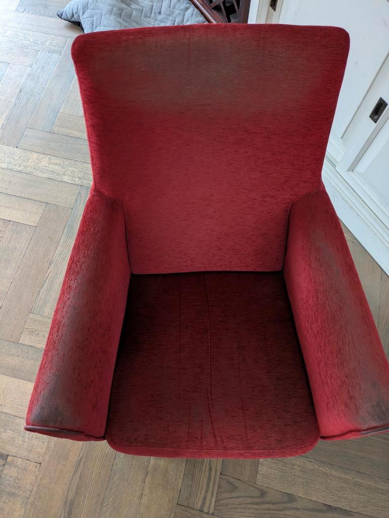 Vintage Fauteuil - Rode Bekleding