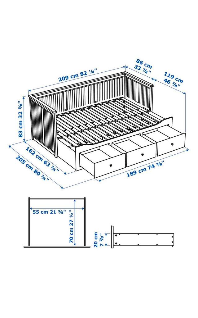 IKEA HEMNES bedbank wit