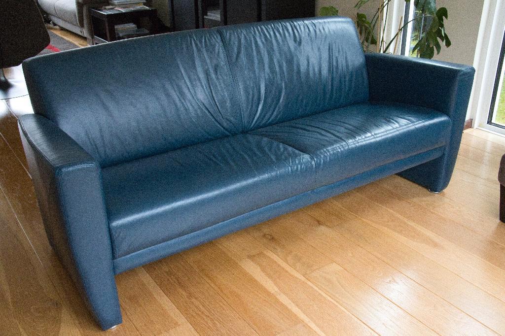 gratis af te halen Blauw leren bank