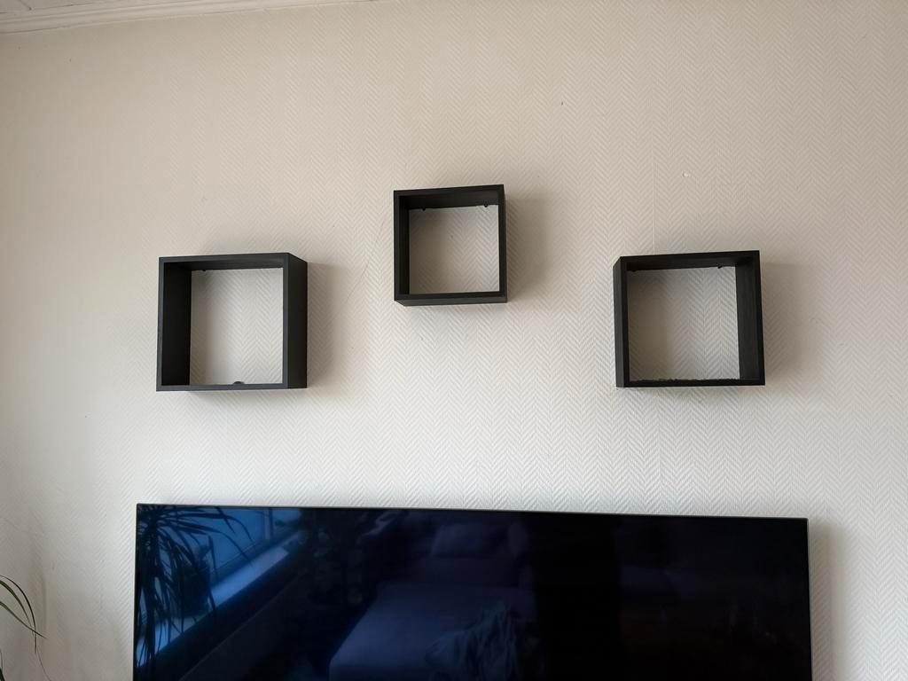 Set van 3 vierkante wandplanken