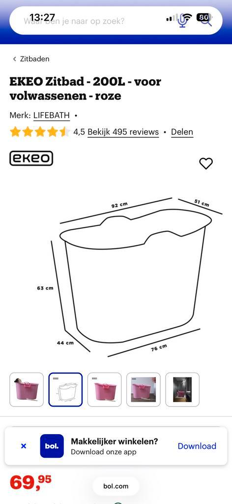 Zitbad badbucket wit