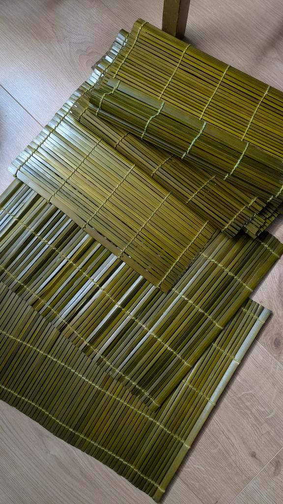 Zes Bamboe Placemats - Olijfgroen