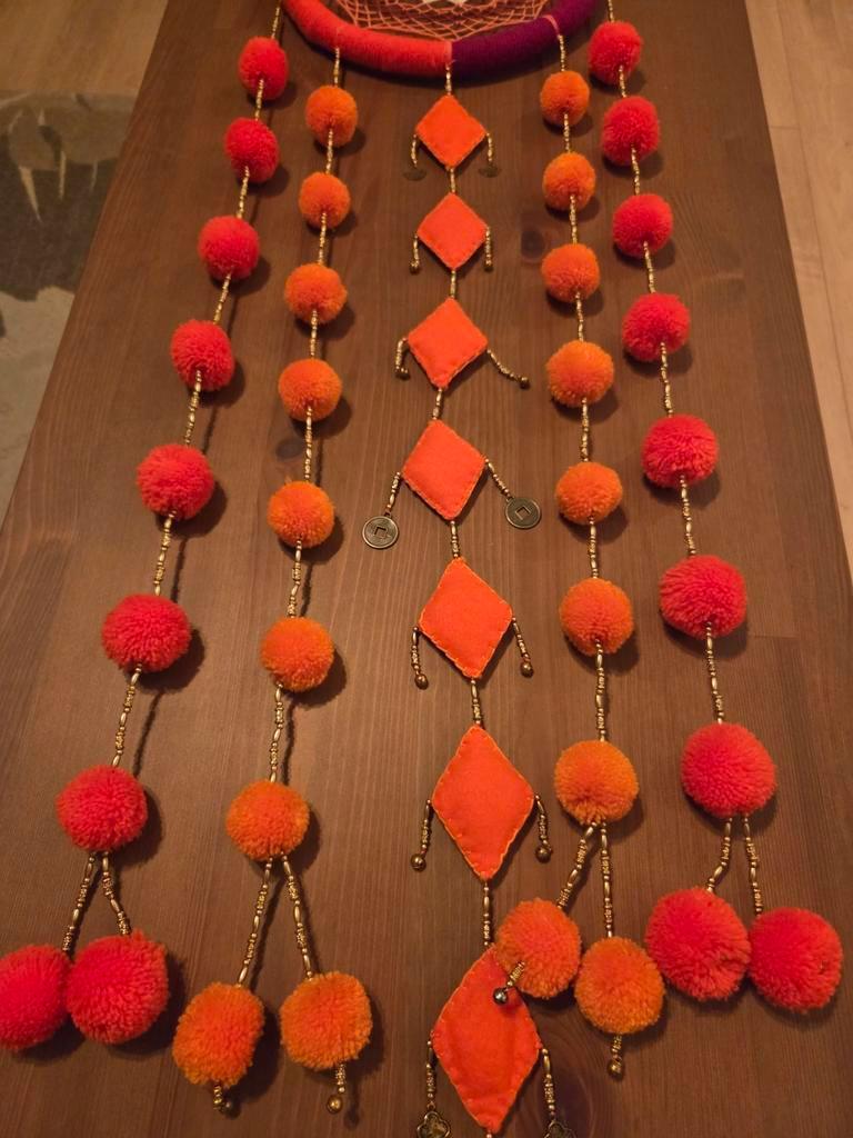 Mooie Mandala Dromenvanger - Oranje, Rood, Rose, Groen