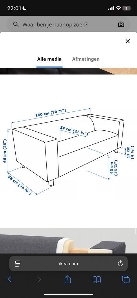 KLIPPAN 2-zitsbank grijs