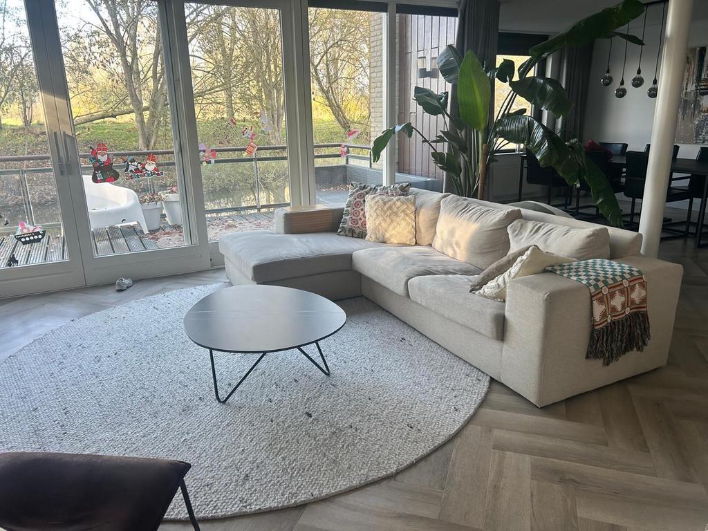 Grote bank met longchair - 280x175cm