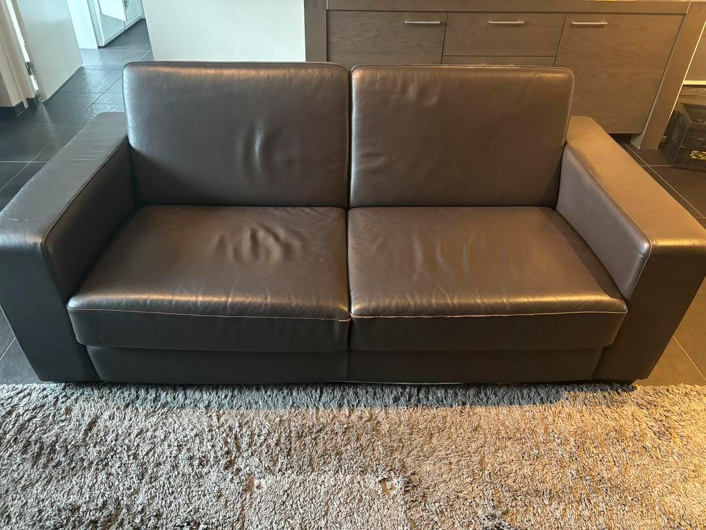 GRATIS af te halen bruin leren bank