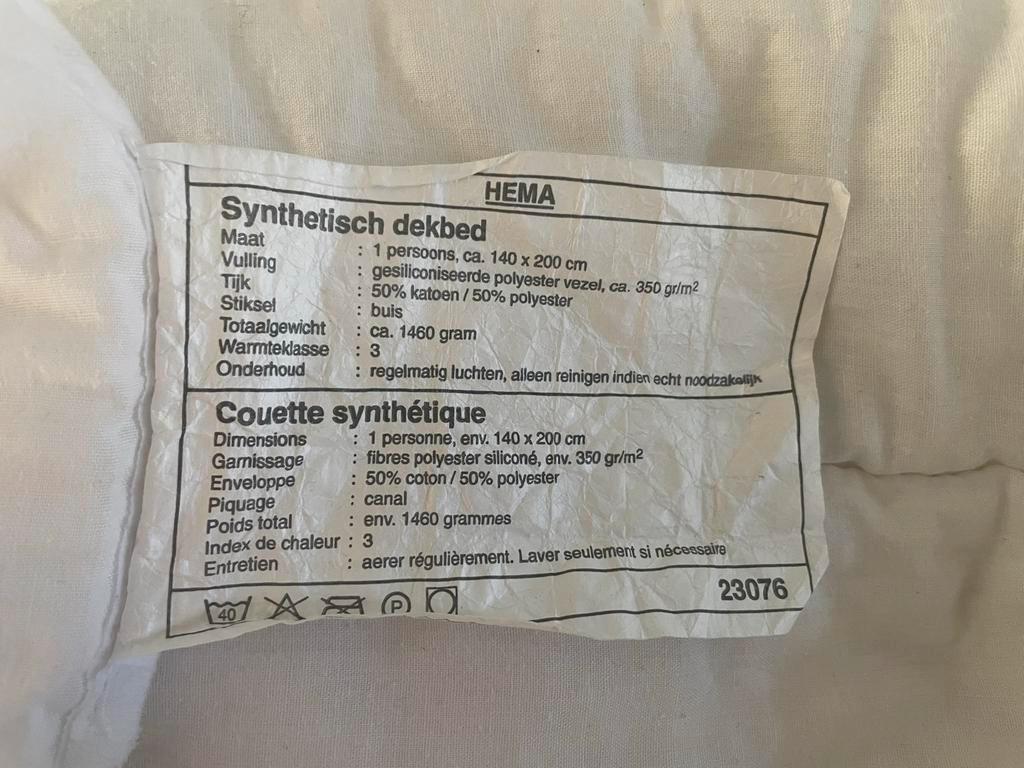Eenpersoons synthetisch dekbed-gratis
